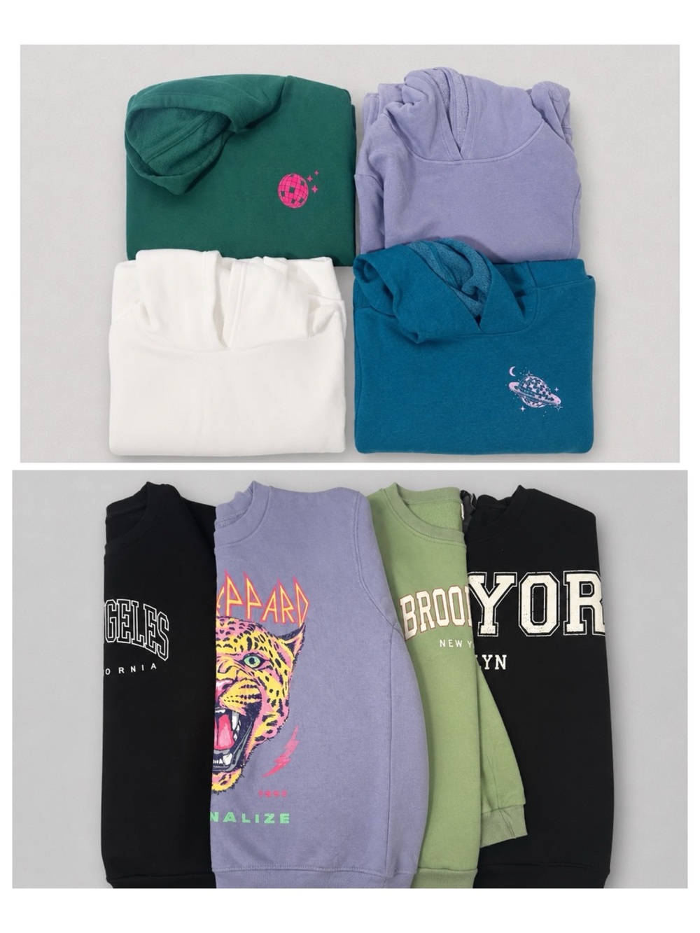 Custom Variety Girls Bundle of (8) Large (10-12) Sweatshirt & Hoodies Casual EUC